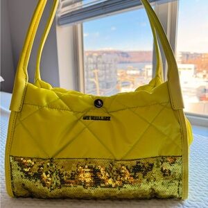 MZ Wallace Yellow and Gold Sequin Shoulder Bag